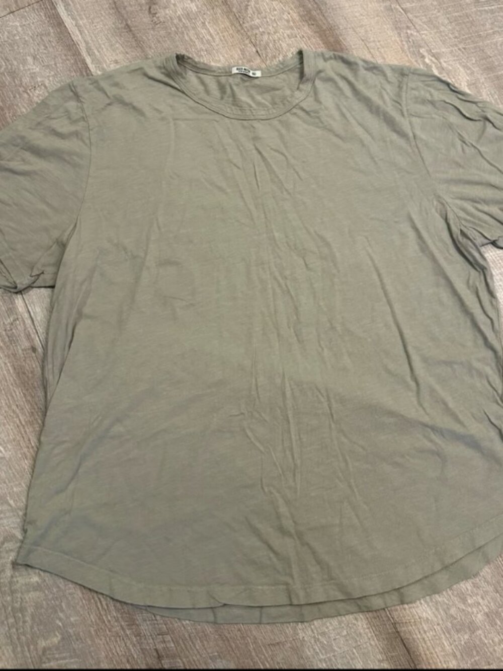 Buck Mason Cotton Curved Hem Crew Neck T-Shirt Size XXL USA